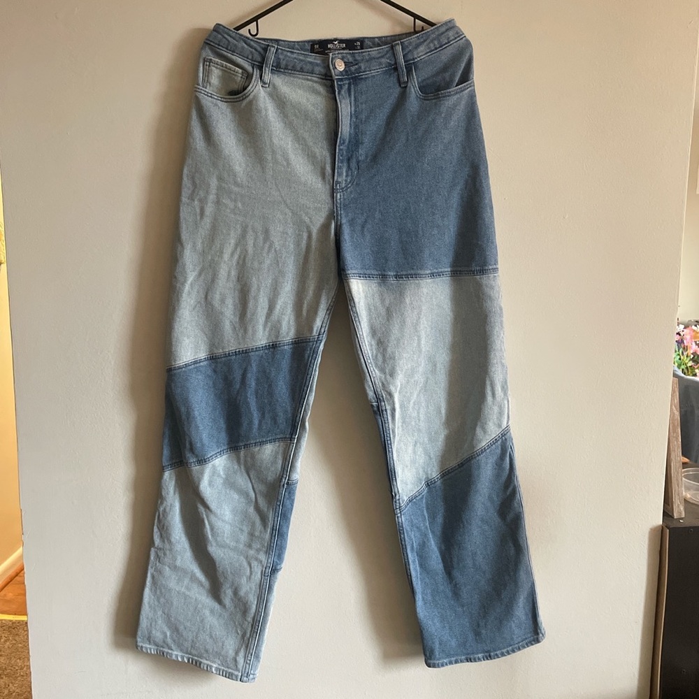 Wide Leg Patchwork Jeans